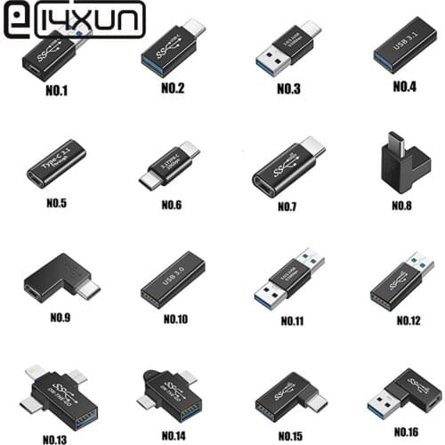 1pcs Type-C / 3.0 USB Adapter Male Plug Female jack Straight / Right Angle Connector Extension Cord Parts