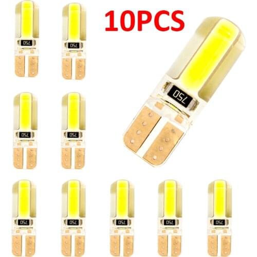10pcs T10 W5W LED 194 168 W5W T10 Led Parking Bulb Auto Wedge Clearance Lamp Silica Bright White 6000K License Light Bulbs