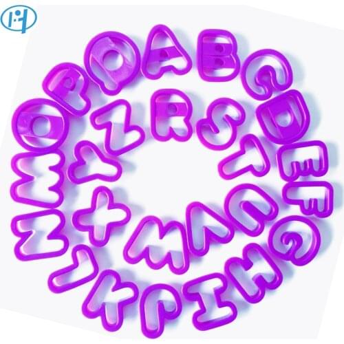 26pcs Alphabet Letter Cookie Cutter Plastic Cake Mold Fondant tools Cookie Press Mould For Cake Cupcake Baking Decorating Mold