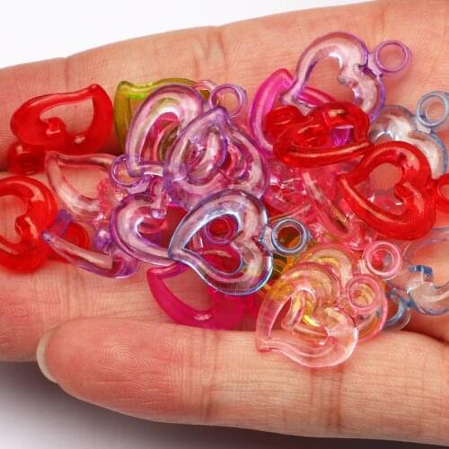 30pcs/lot Mixed Color Transparent 19x15mm Loose Acrylic Spacer Beads For Jewelry Making Diy Necklace Bracelet Accessories