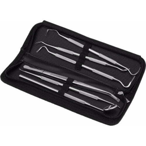 Stainless Steel Professional 5 Pcs/set High Quality Handle Dental Lab Kit Dentist Surgical Wax Carving Teeth Tool Set With Bag