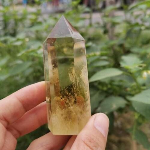 70mm Natural quartz crystal Tower Citrine quartz crystal wand point healing