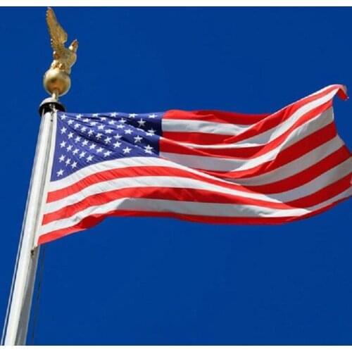 90*150cm FT American Flag USA US U.S. Sewn Stripes Embroidered Stars Brass Grommets