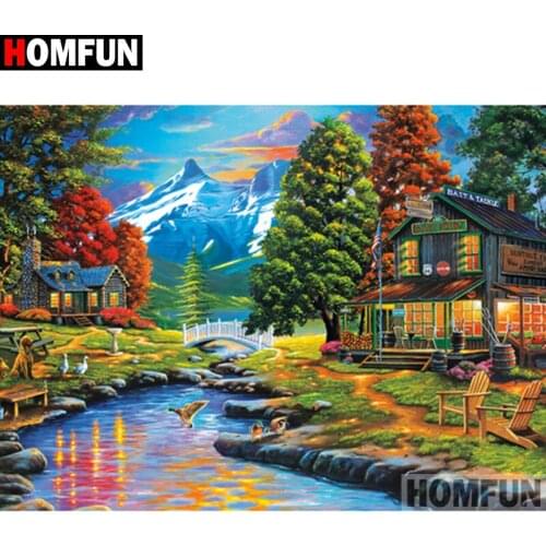 HOMFUN Full Square/Round Drill 5D DIY Diamond Painting "landscape"Embroidery Cross Stitch 5D Home Decor A16731