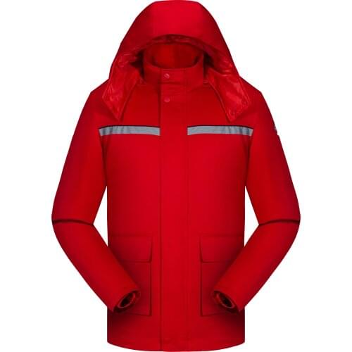 Anti-static double-layer cotton clothing Gas station work clothes cotton-padded clothing male labor insurance clothing GYJ8805