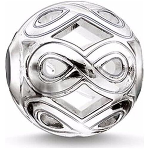 925 Sterling Silver Eternity Infinity Beads, Fashion Thomas Style Karma Bead for Ts Jewelry Making Fit Chain Bracelet for Women