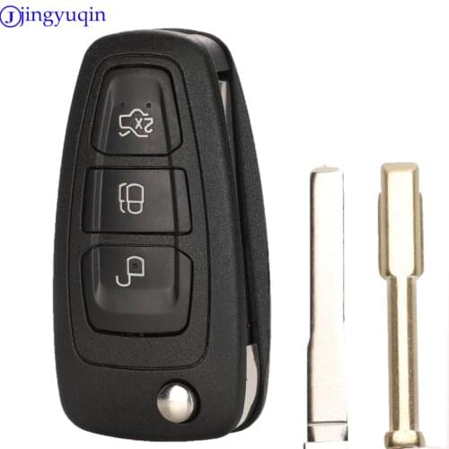 Jingyuqin 3 Buttons Flip key Folding car Remote Key Shell for Ford Focus Mk1 Mondeo Transit styling smart key cover Case Fob
