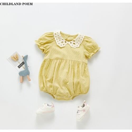 Baby Girls Romper Clothes Summer Newborn Baby Romper Jumpsuit Girl Cotton Short Sleeve Infant Baby Sunsuit Overalls Girls Outfit
