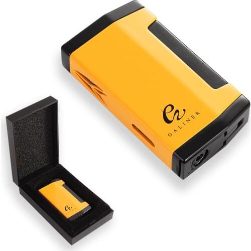 Galiner Cigar Accessories Windproof 2 Jet Cigar Lighter Smoking Tobacco Butane Torch Lighter Gas Portable Cigarette Lighters