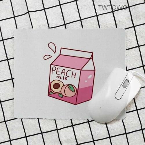 Kawaii Milk Pink Strawberry Peach Gaming Mouse Pad Design Simple Speed Gaming Mouse Pads 26x21 Cm Desk Mat
