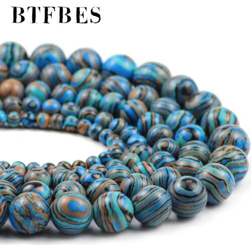 Artificial blue malachite Stone Beads Green Round Loose Spacer Beads For DIY Jewelry Making Bracelet Necklace 15'' 4/6/8/10/12mm