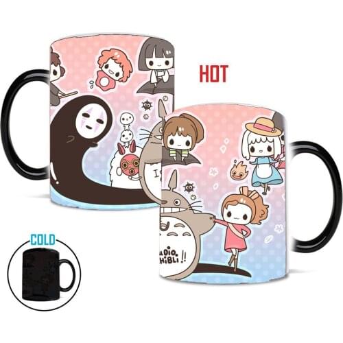 My Neighbor Totoro Mug Spirited Away Coffee Magic Heat Sensitive Color Changed Travel Tea Milk Coffee Cups and Mugs