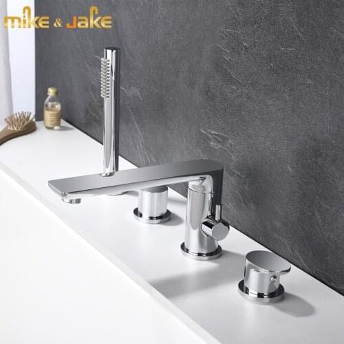 Bathroom brass chrome bathtub faucet bath mixer water tap bathroom mixer chrome waterfall bathroom bathtub faucet suit