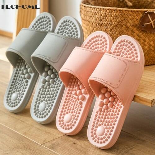2021 Massage Slippers Sandals for Women Men Unisex Indoor Non-slip Solid Soft Bottom Couple Flip Flops Home Bathroom Shoes