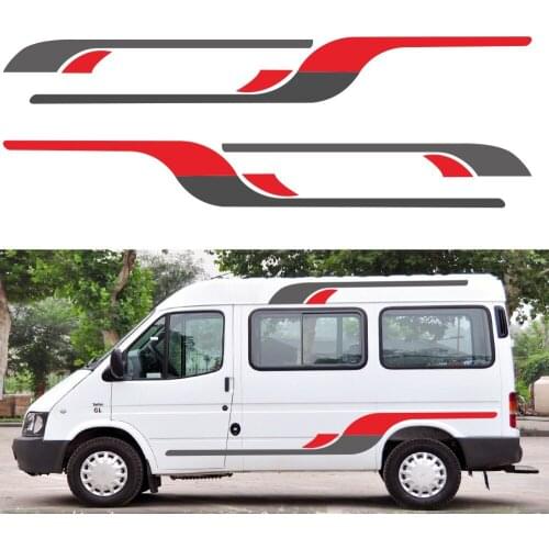 Fashion Striped Car Sticker Fiat Ducato Volkswagen T5 T6 Camping Car Decoration Fun Side Door Line Vinyl Car Accessories