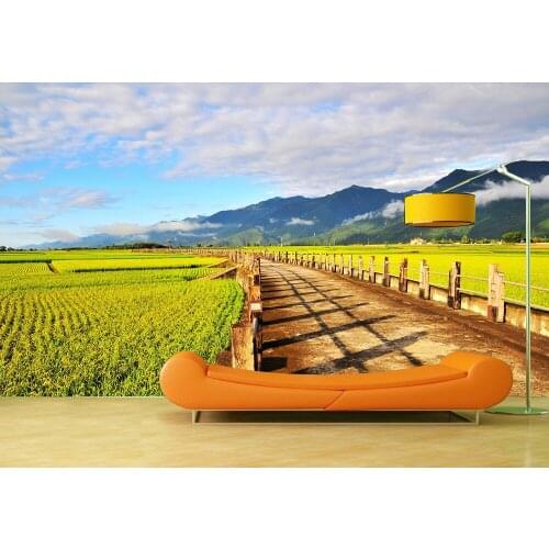 Custom Wallpaper Murals Open Country Path Adhesive Vinyl Wall Sticker Poster Wall Paper Art Wall Painting Living Room