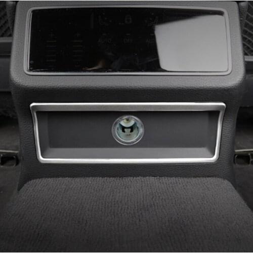 Stainless Steel Rear Cigarette Light Panel Decoration Cover Trim For Audi A6 C8 2019 Car Interior Accessories