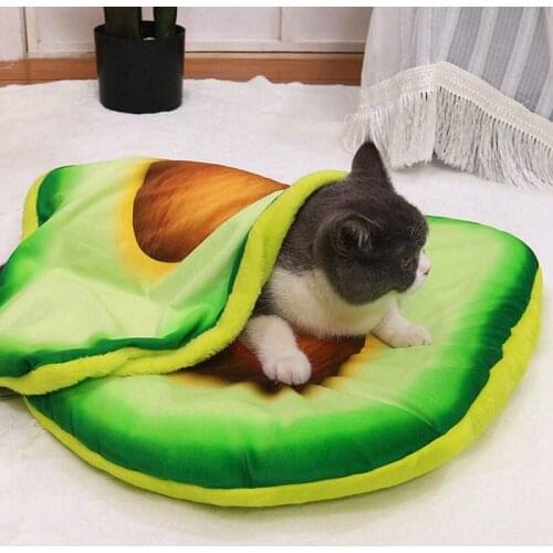 New Pet Bed Dogs Cat Mat Durable Soft Toast Bread and Poached Eggs Pizza Mat for Dogs Blanket Kennel Teddy Four Seasons 1