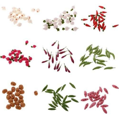 Lot 10 pieces 1:12 dollhouse vegetable food miniature mini green pepper Pretend Play Great accessory for your dollhouse decor