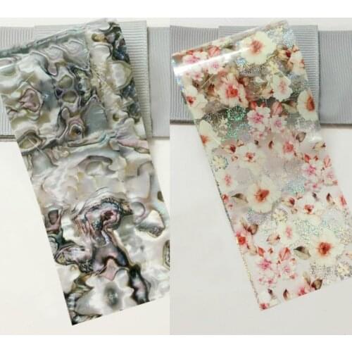 New Japan decal 5pcs 3D Transfer Foil Paper shell/flower transfer nail Sticker For Nails Decoration 4cmx100cm nail art decal