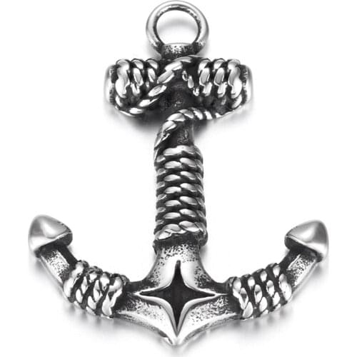 Stainless Steel Anchor Pendant Polished DIY Neckalce Slide Pendants Accessories for Jewelry Making Supplies