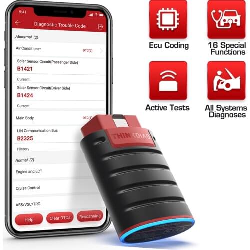 Launch THINKDIAG Full System Scanner Support Actuation Test & ECU Coding (Upgrade Version of Easydiag)