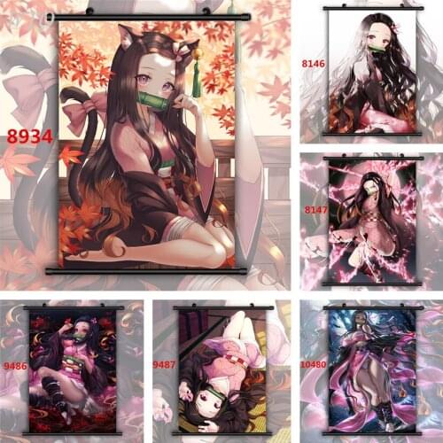 Demon Slayer Poster Kimetsu No Yaiba Kamado Nezuko Wall Poster Anime Posters Decor Canvas Painting Wall Art Picture Home Decor