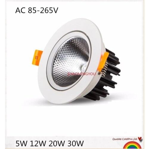YOU Dimmable LED Downlight COB Ceiling 5W 7W 12W 20W 24W 30W Adjustable recessed Super Bright Indoor Light cob led spot light