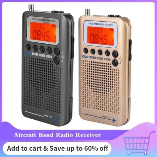 HRD-737 Aircraft Full Band Radio Receiver VHF Band Radio Recorder for AIR/FM/AM/CB/VHF/SW Radio Portable Radio World Band