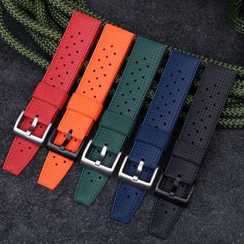 Premium Grade Tropic Rubber Watchband 20mm 22mm For s-eiko SRP777J1 New Watch straps Diving Waterproof Bracelet Black blue Color