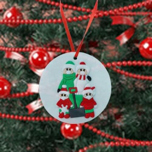 New DIY Family Christmas Pendant Cute Santa Snowman Pendant Silicone Material Safe and Beautiful Holiday Gift for Friends
