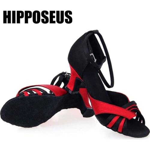 Girls Latin-Dance-Shoes Woman Latin dance shoes Ladies Ballroom Modern Tango Dancing Shoes High Heels Practise Performance Shoes