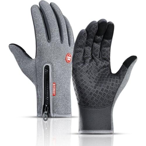 Outdoor autumn and winter sports men and women plus velvet touch screen cold and warm ski bike riding warm gloves