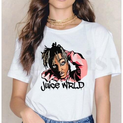Short Sleeve Female Tops Tees Harajuku Vintage Juice Wrld RIP Rapper Singer T Shirts Womens T-shirt