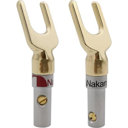 1/2Pair Y/U- type Banana Plug Screws Locking Solderless Banana Audio Speaker Plugs Cable Wire Connector for Binding Post