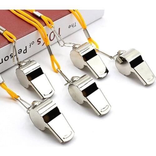 1 Pc Sports Whistle w/t Lanyard Outdoor Play Crisp Sound Loud Metal Whistle Sport Accessories for Competitive Game Non-Rusty