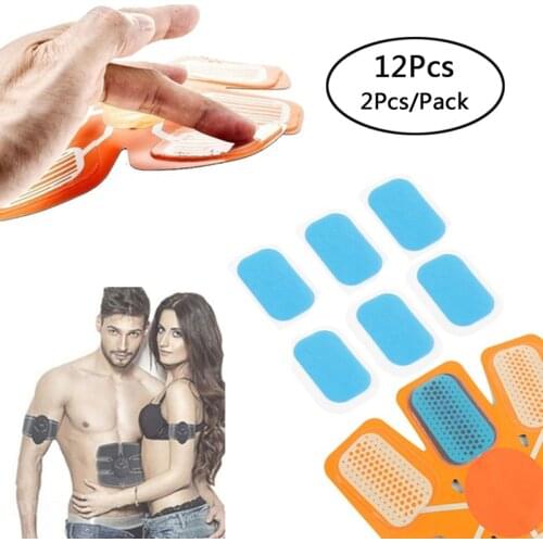 12Pcs EMS Hydrogel Sticker Patch ABS Abdominal Stimulator Replacement Pads Fitness Massager Slimming Belt Fitness Accessories