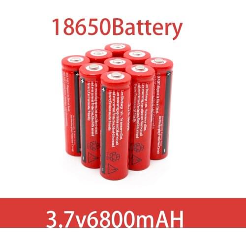 18650 battery 3.7V 6800mAh rechargeable liion battery for Led flashlight Torch batery litio battery+ Free Shipping