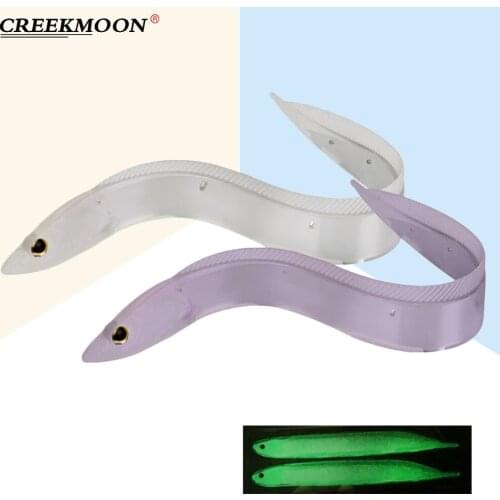 2pcs/bag Seawater Fishing Lure Hairtail Knife Blade Fish Boat Soft Bait Transparent Reflector Build for Fishing Artificial Lures