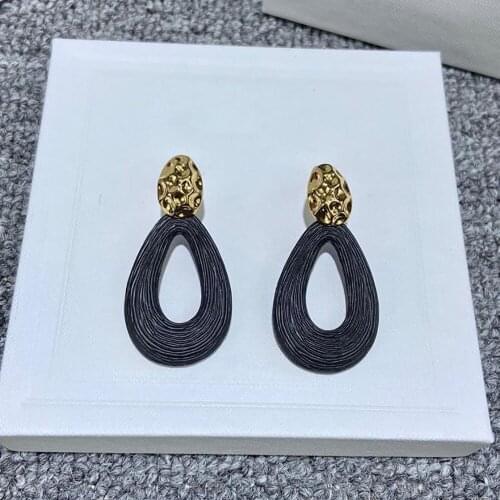 2021Hot New Design Gold Color Jewelry Cute Stick Earrings Thick Chain Luck Stick Design Two Color Mix Hot Party Stud Earrings