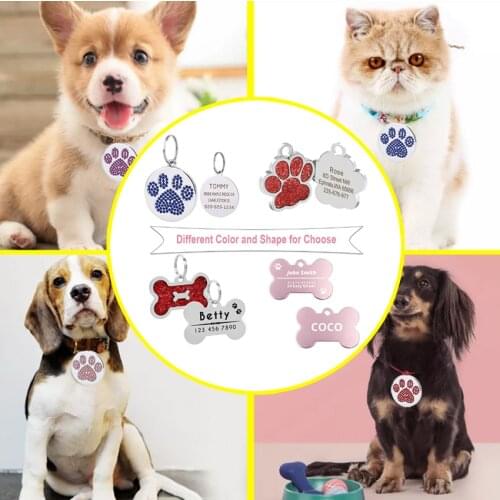 Address Tags for Dogs Id Tags Dog Tag Engraved Custom Dog Tag Dog Collar for Cats Personalized Dog Name Tag Pet Id Tag Collars