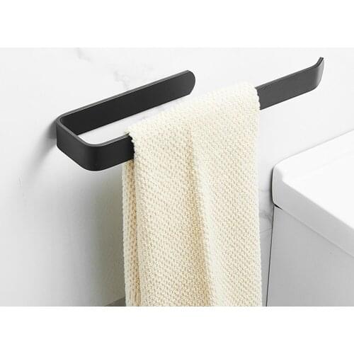 Acrylic Toilet Paper Holder Tissue Rack Wall Mounted Bathroom Kitchen Roll Holder Paper Tissue Rack Hook Modern Black Hanger