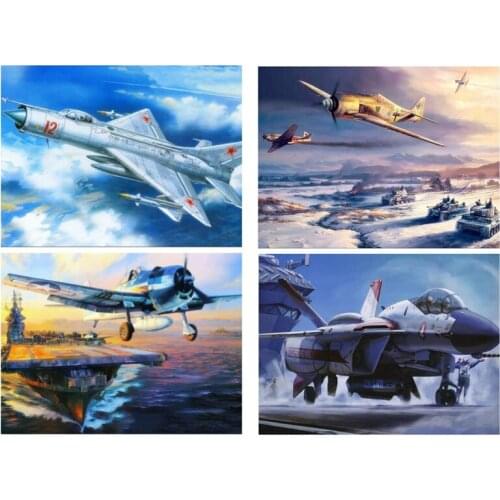 Diamond Painting 5D Diy Sky White Cloud aircraft Scenery Square Circle Diamond Embroidery Christmas Decoration for homeZP-2692