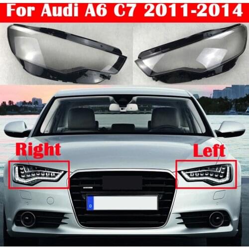 Auto Case Headlamp Caps For Audi A6 C7 2011-2014 Car Front Headlight Lens Cover Lampshade Lampcover Head Lamp Light Glass Shell