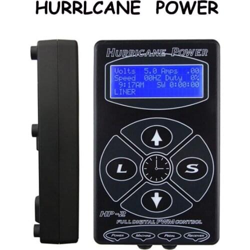 Newest Black HP-2 Hurricane Tattoo Power Supply Digital Dual LCD Display Tattoo Power Supply Machines For Tattoo Machines