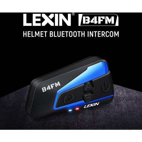 Lexin Bluetooth intercomunicador moto Helmet Headsets FM Radio 4 Ways intercomunicadores de casco moto intercom B4FM