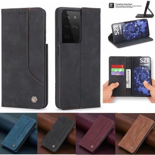 Case For Samsung Galaxy S21 S20 FE Ultra A51 A71 A21S A31 A41 A50 A70 A20E M31 A20 A20E A20s A10s Magnetic Flip Leather case