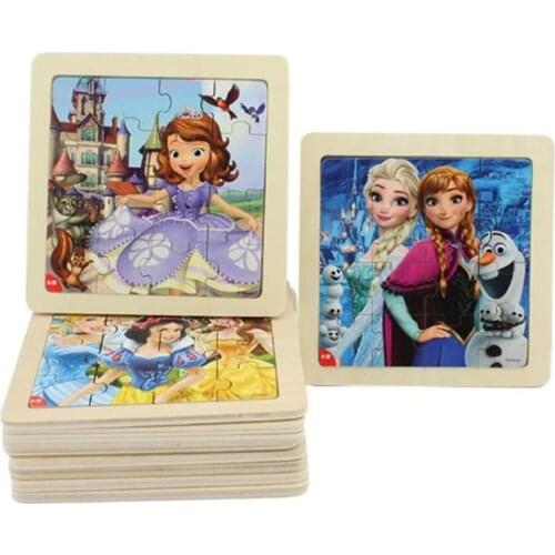 Disney Princess Frame Laser Wooden Jigsaw Puzzle for 2-4 Years Old Child Girl Baby Child Intelligence Toys