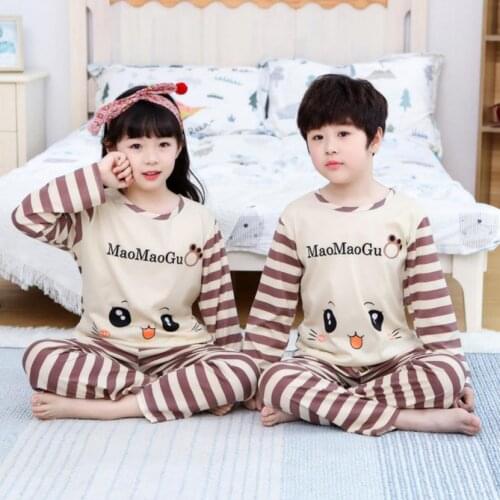 Childrens Indoor Clothing Pijamas Suit Autumn Winter Baby Girls Clothes Pajamas Sets Boy Pyjamas Kids Homewear Cotton Nightwear