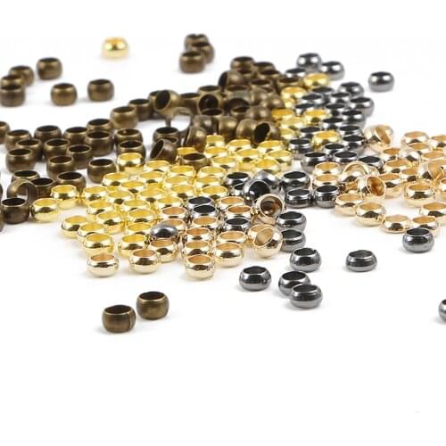 2mm 2.5mm 3mm Dia Pick 6 Colors Jewelry Findings Smooth Ball Crimps Beads for Jewelry Making Diy Accessories Wholesale perles